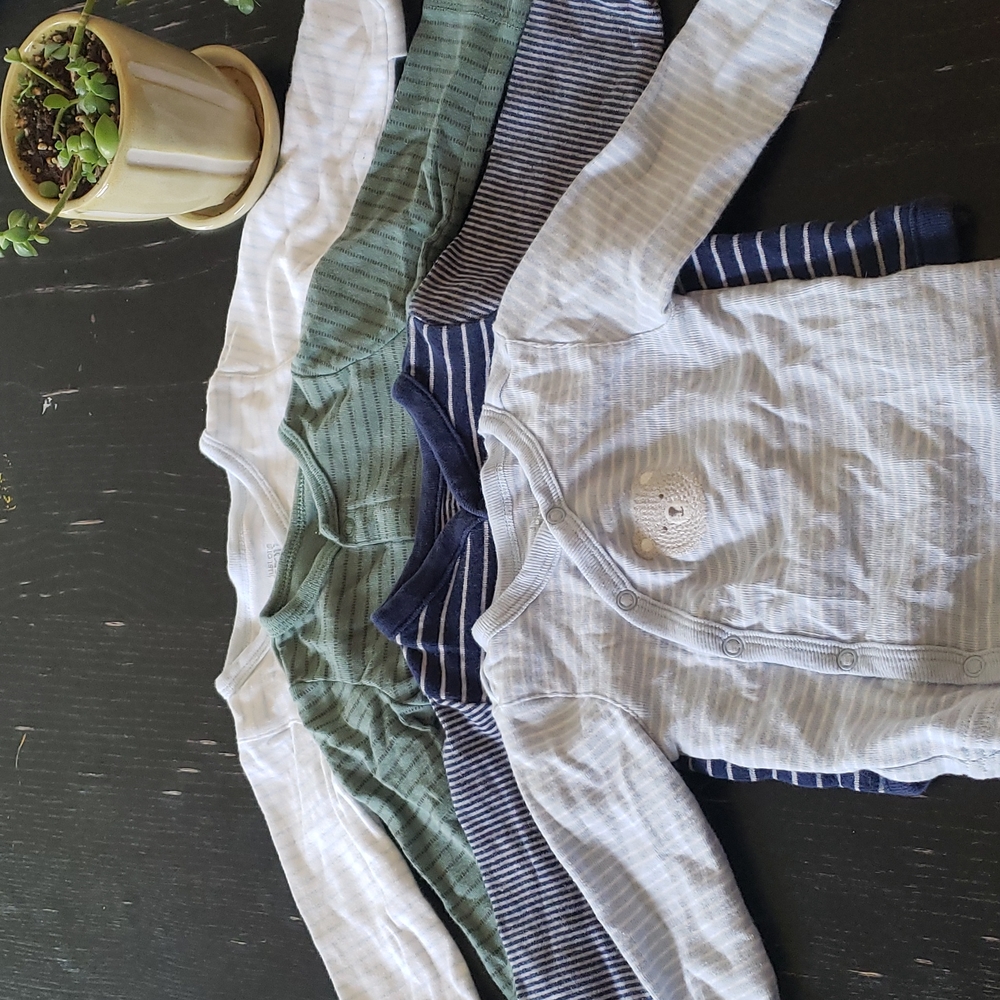 Striped snap shirts